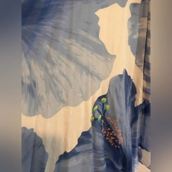 Farm Rio Seaside Wrap Around  Midi Dress in Blue Sz S - Picture 11 of 12